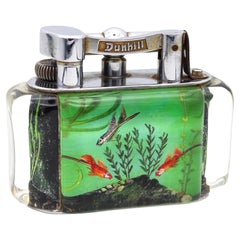 Alfred Dunhill 1949 Standard Aquarium Lift Arm Petrol Lighter In Perspex Lucite 