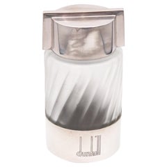 Vintage ALFRED DUNHILL 1986 London Perfume Bottle In Frosted Glass & 925 Sterling Silver