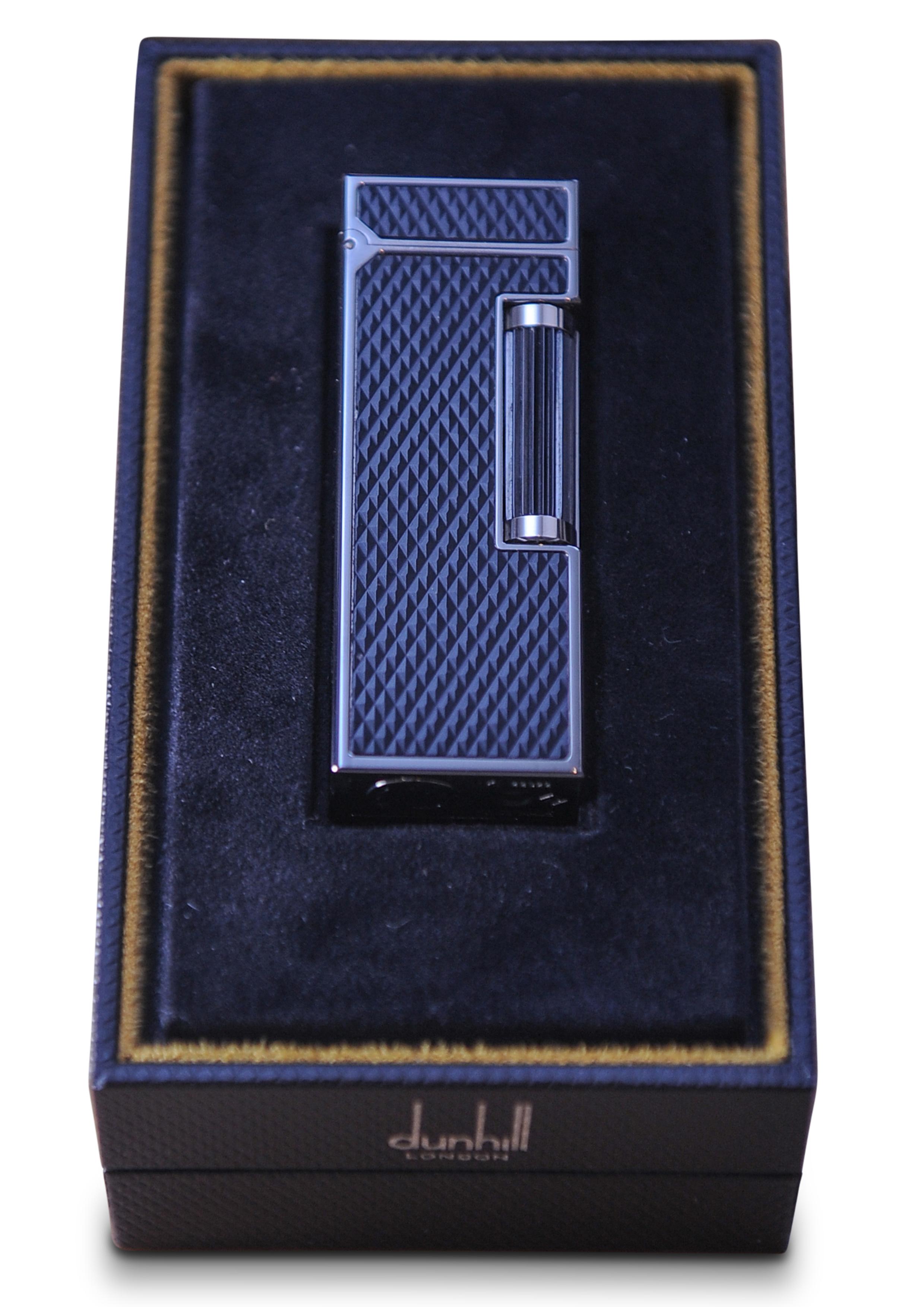 Space Age Alfred Dunhill Carbon Fibre Palladium Plated Rollagas Cigarette Lighter