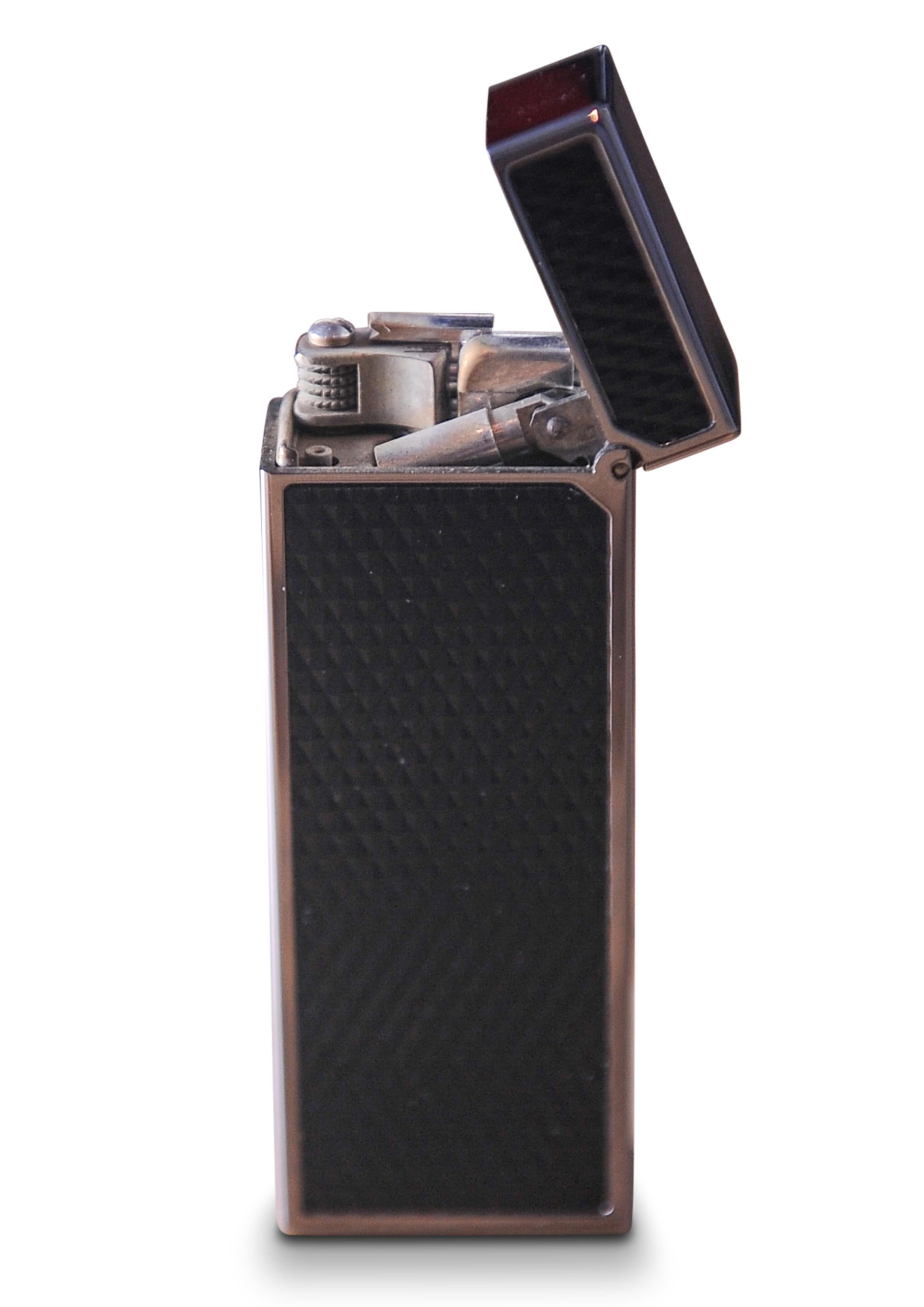 Alfred Dunhill Carbon Fibre Palladium Plated Rollagas Cigarette Lighter In Good Condition In High Wycombe, GB