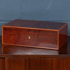 Alfred Dunhill Cigar Humidor, Burr Walnut, Elegant 20th Century Design