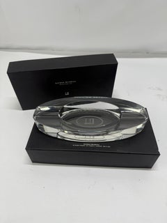 Alfred Dunhill Cut Crystal Oval Ashtray with Original Box