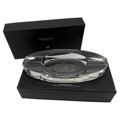 Alfred Dunhill Cut Crystal Oval Ashtray with Original Box