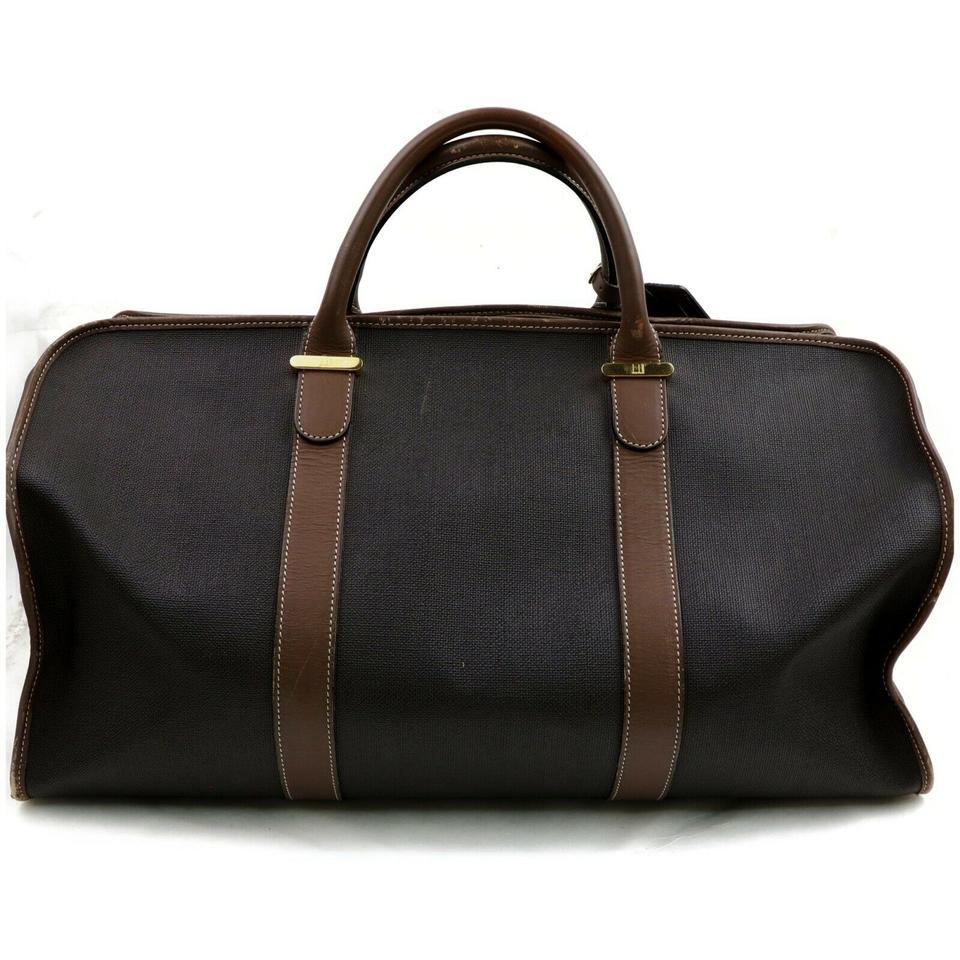 Black Alfred Dunhill Dark Brown Boston Duffle Gym Bag 859913