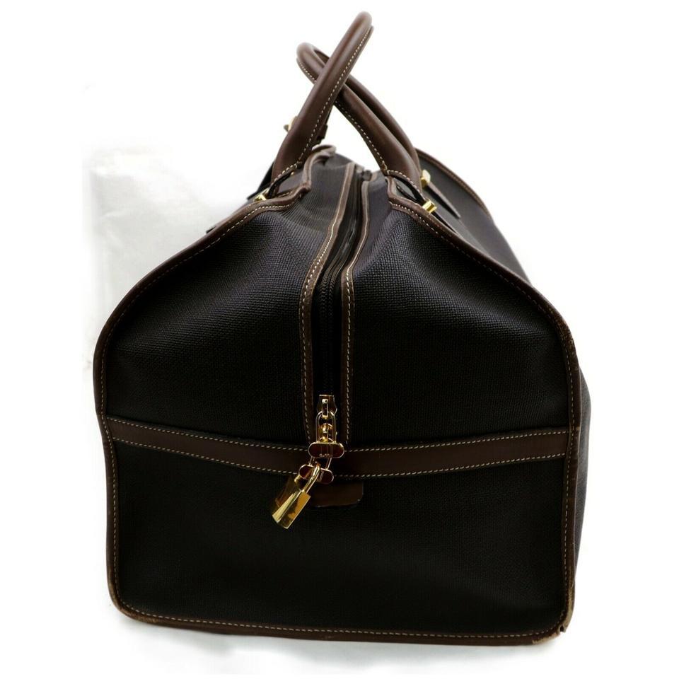 Alfred Dunhill Dark Brown Boston Duffle Gym Bag 859913 In Good Condition In Dix hills, NY
