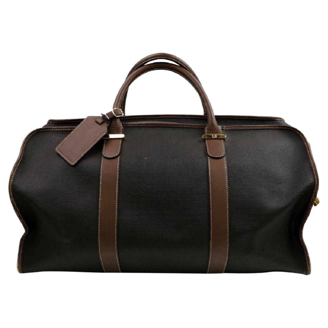 Alfred Dunhill Dark Brown Boston Duffle Gym Bag 859913