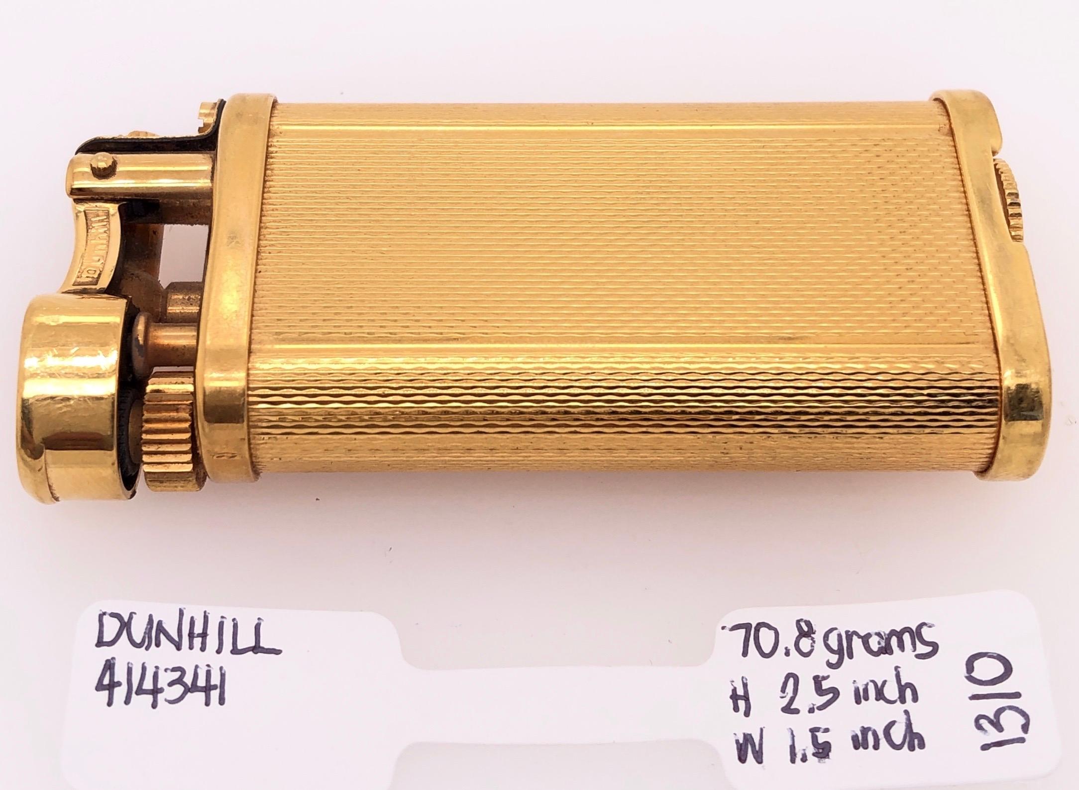 Alfred Dunhill Gold Plate Barley Design Unique Butane Table Lighter 4