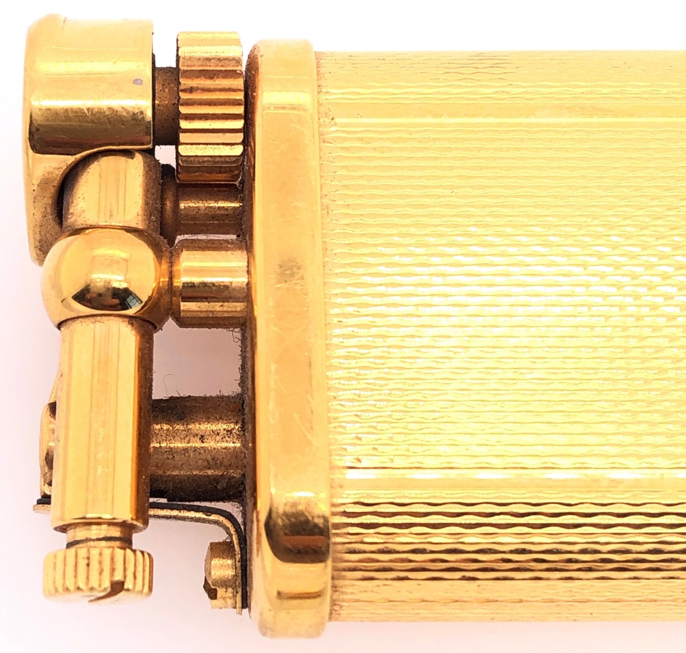 Alfred Dunhill Gold Plate Barley Design Unique Butane Table Lighter 1