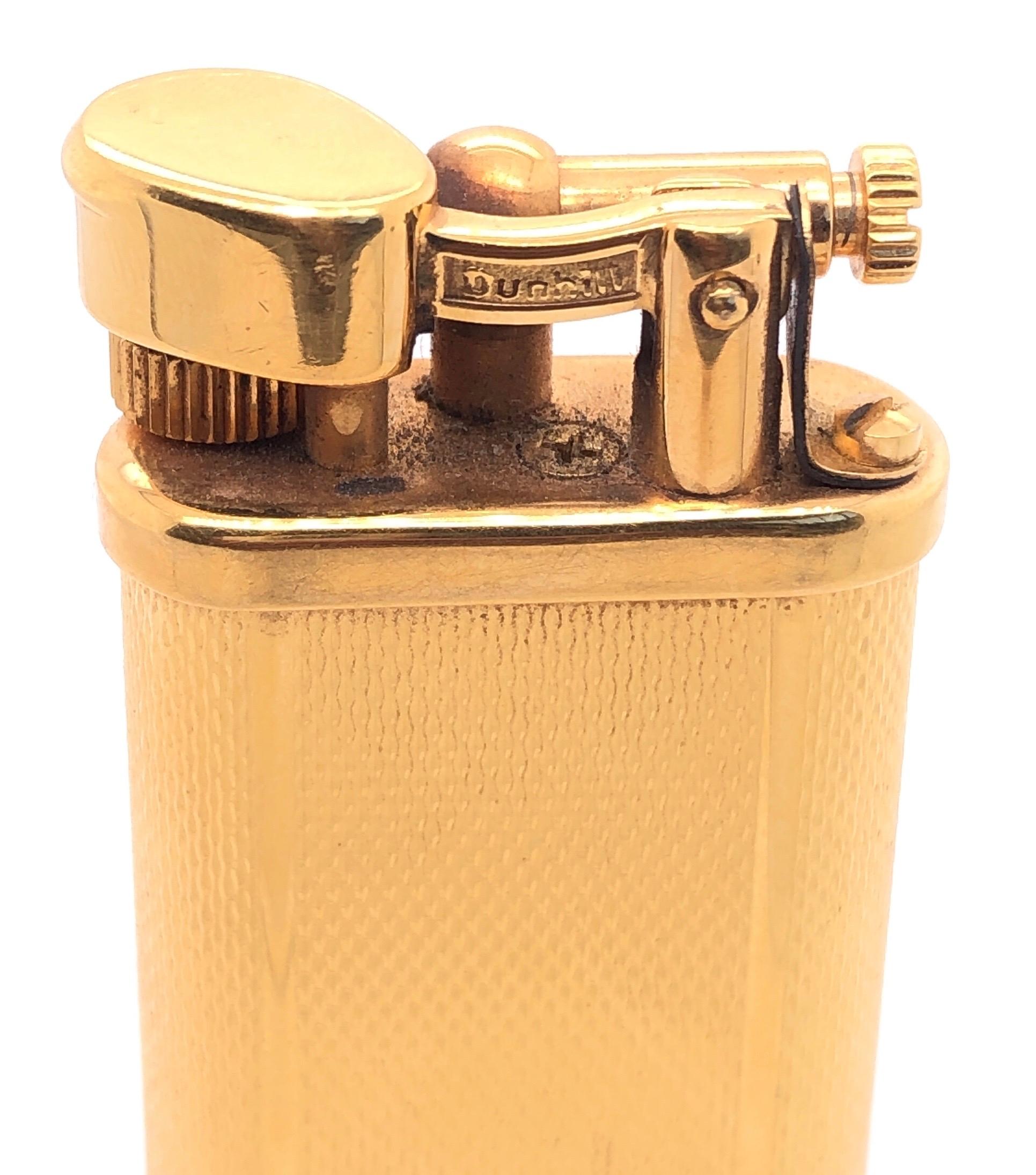 Alfred Dunhill Gold Plate Barley Design Unique Butane Table Lighter 2