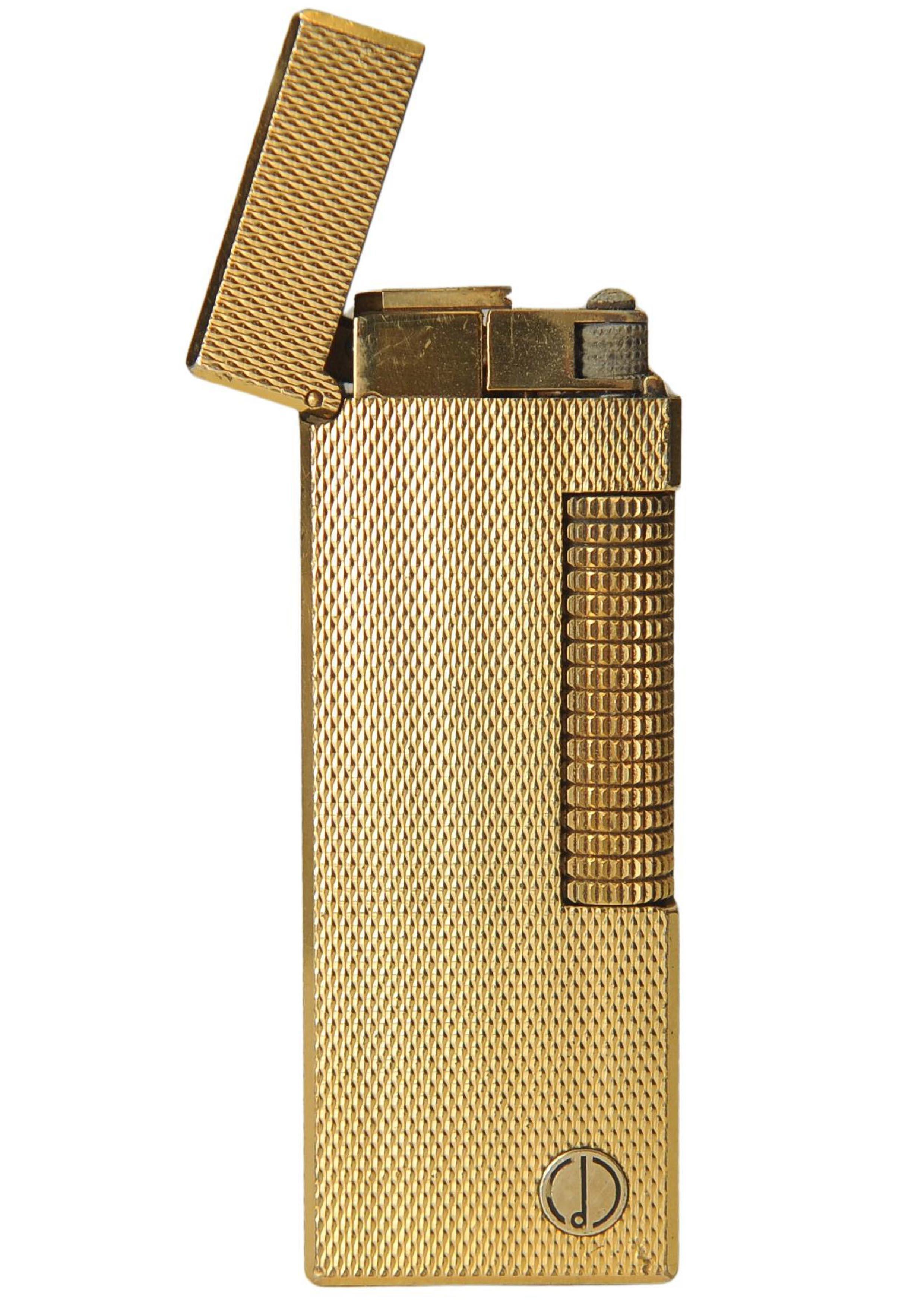 Alfred Dunhill Gold Plated RollGas Cigarette Lighter with Box and Papers For Sale 3