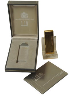 Éclaireur pour cigarettes RollGas Alfred Dunhill plaqué or avec boîte et papiers