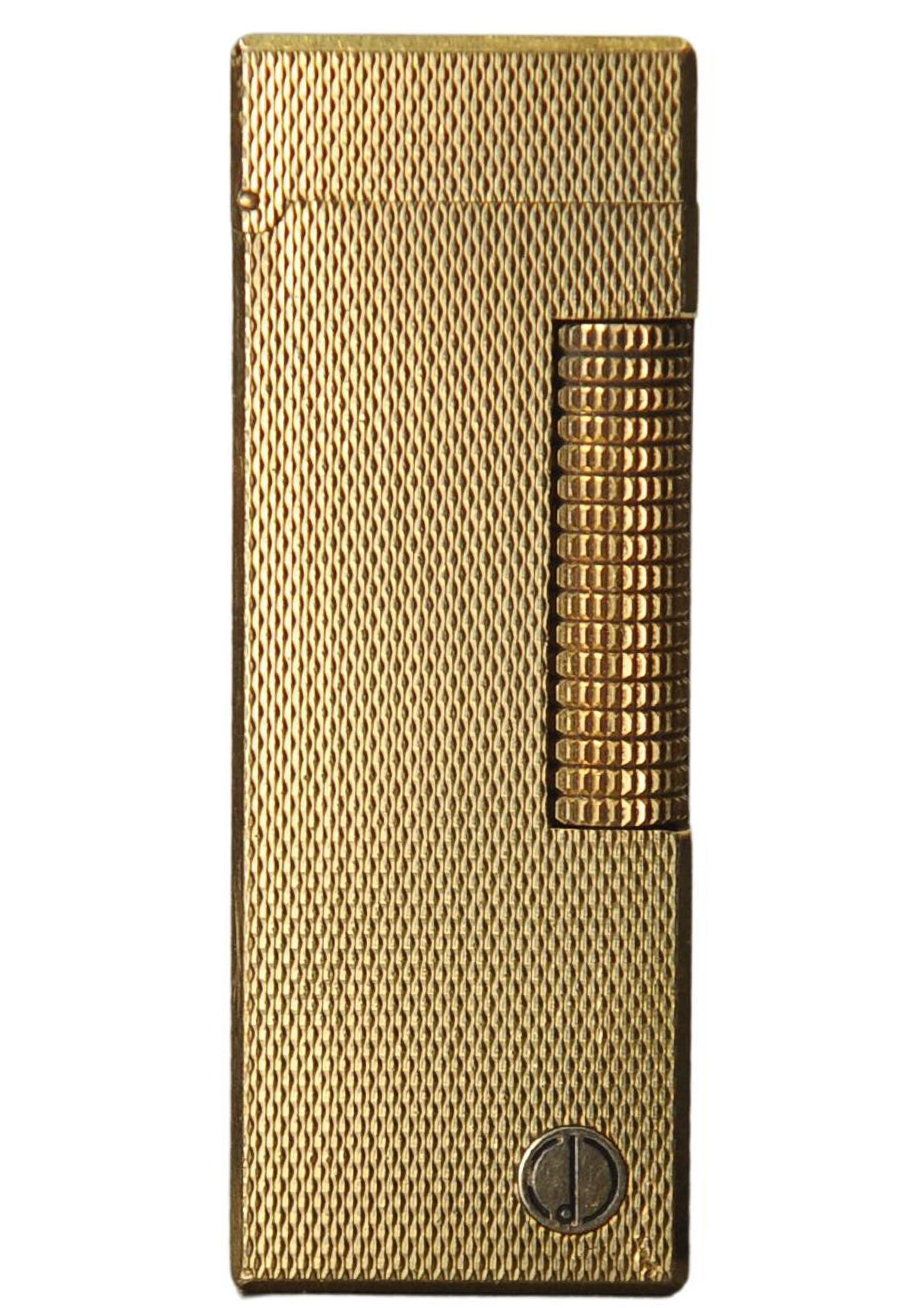 Alfred Dunhill Gold Plated RollGas Cigarette Lighter with Box and Papers In Good Condition For Sale In Reading, Berkshire