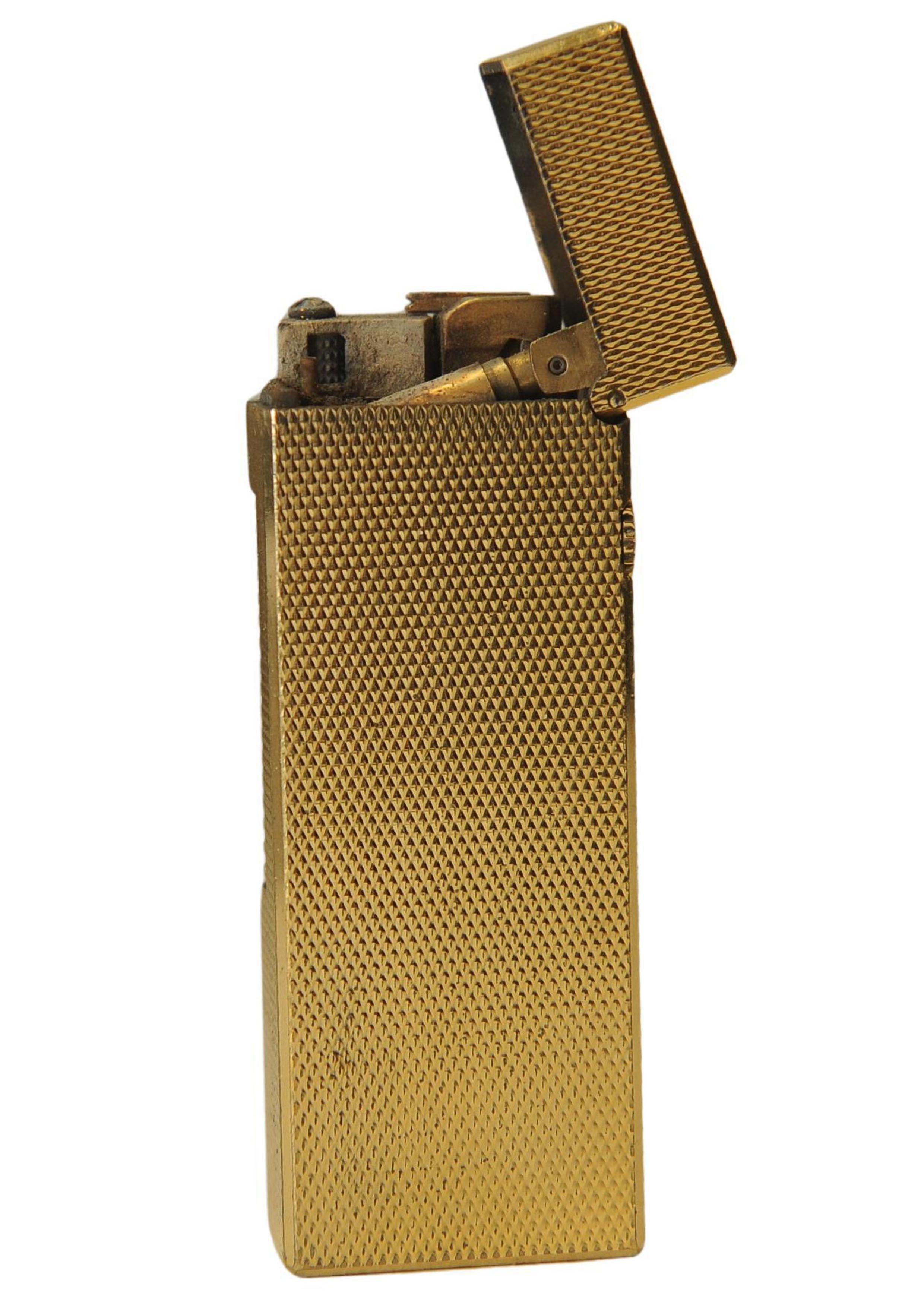 Alfred Dunhill Gold Plated RollGas Cigarette Lighter with Box and Papers For Sale 1