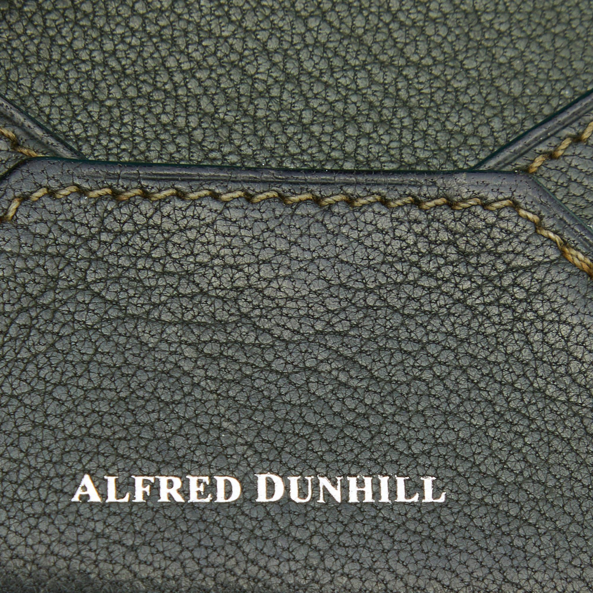 Alfred Dunhill Green Leather Flap Card Case For Sale 1