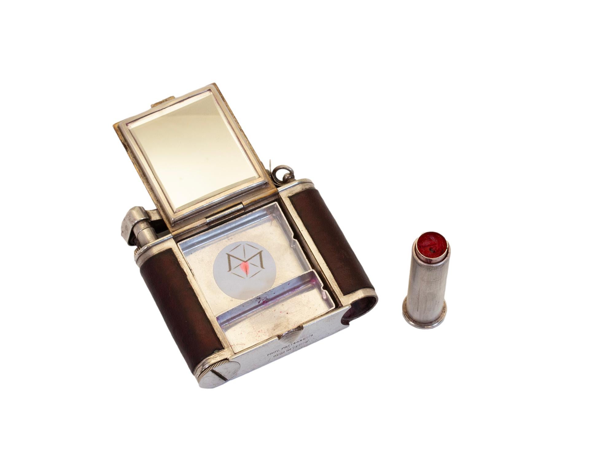 Alfred Dunhill Ladies Pocket Vanity Lighter with Secret Compartment and Lipstick For Sale 4