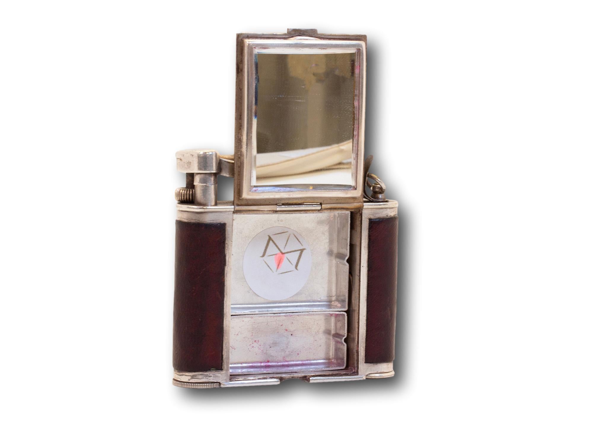 Alfred Dunhill Ladies Pocket Vanity Lighter with Secret Compartment and Lipstick For Sale 1