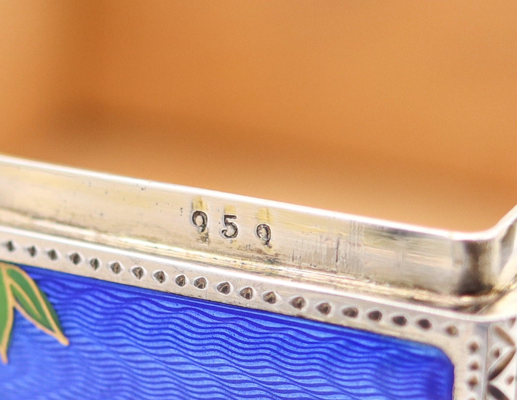 ALFRED DUNHILL París 1928 Louis Kuppenheim Esmaltado Japonismo Caja 935 Esterlina en venta 3