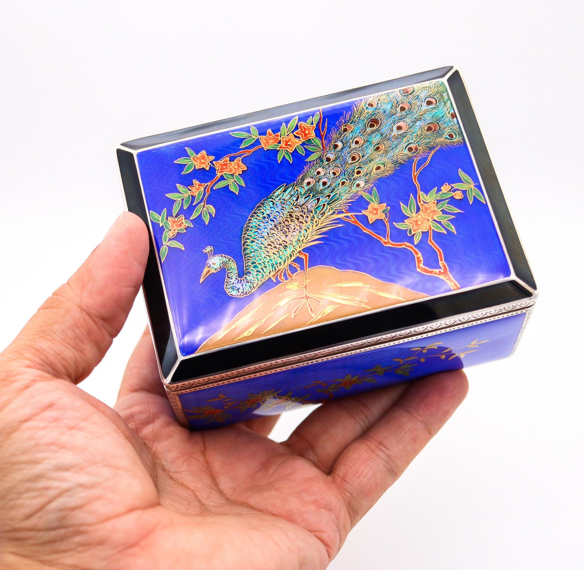 ALFRED DUNHILL París 1928 Louis Kuppenheim Esmaltado Japonismo Caja 935 Esterlina en venta 6
