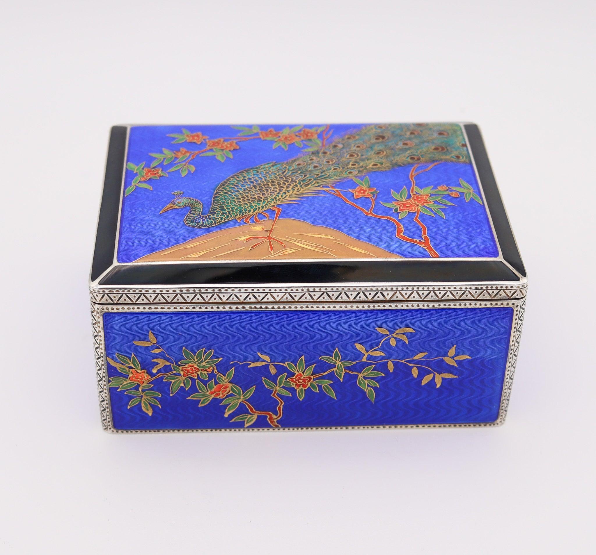 ALFRED DUNHILL París 1928 Louis Kuppenheim Esmaltado Japonismo Caja 935 Esterlina Art Decó en venta