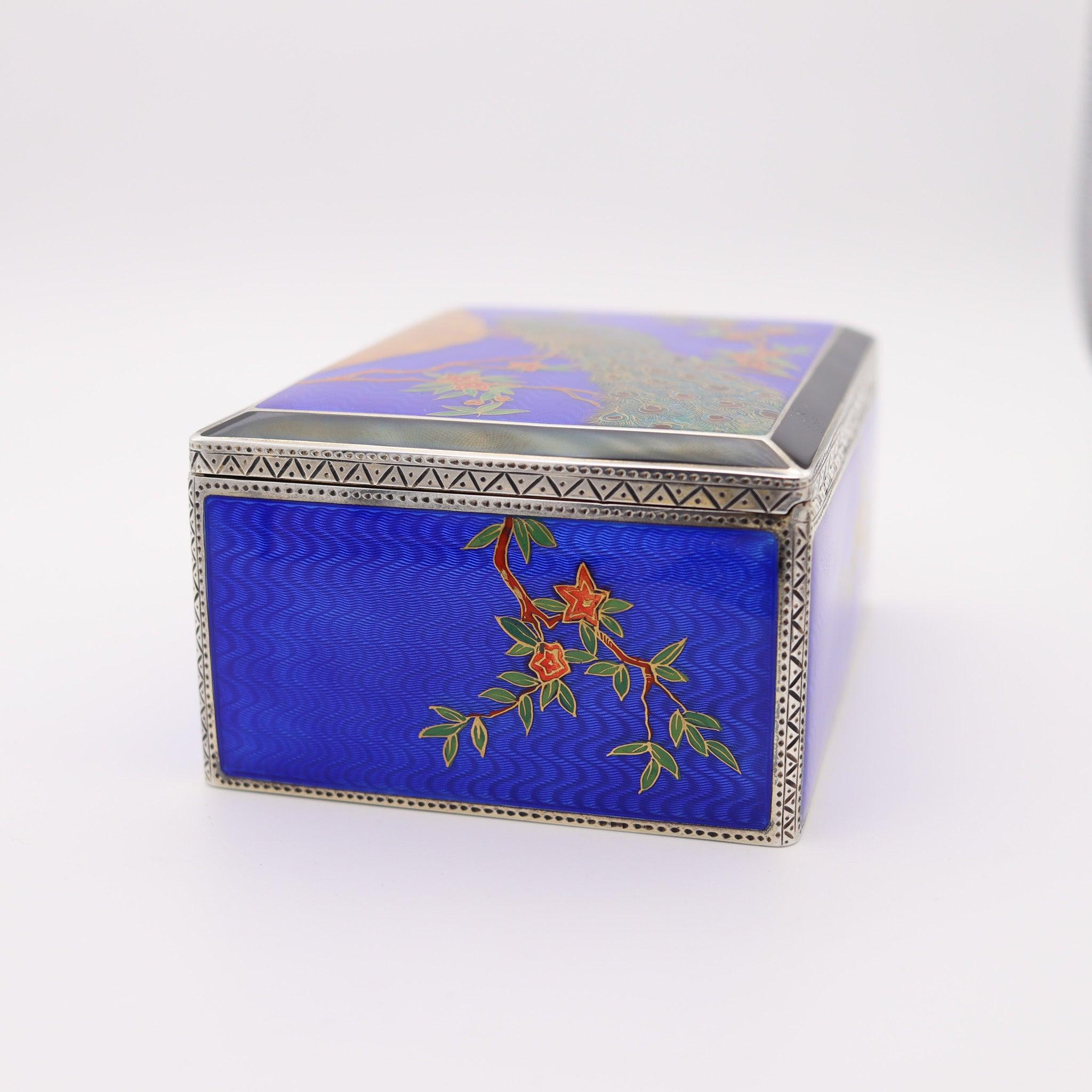 ALFRED DUNHILL París 1928 Louis Kuppenheim Esmaltado Japonismo Caja 935 Esterlina Francés en venta