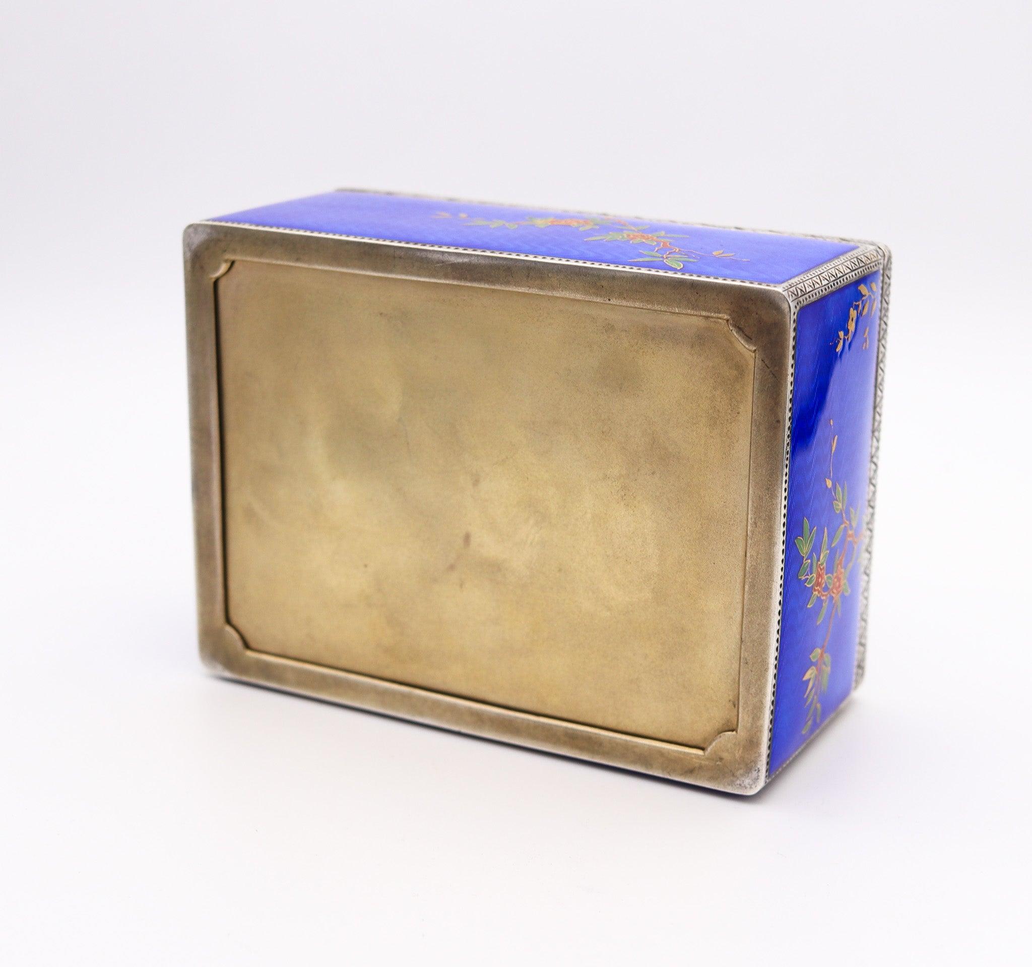 ALFRED DUNHILL París 1928 Louis Kuppenheim Esmaltado Japonismo Caja 935 Esterlina Oro en venta