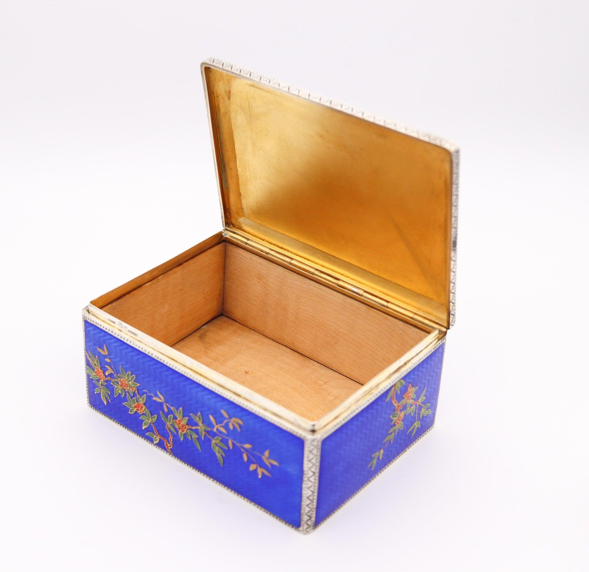 ALFRED DUNHILL París 1928 Louis Kuppenheim Esmaltado Japonismo Caja 935 Esterlina en venta 1