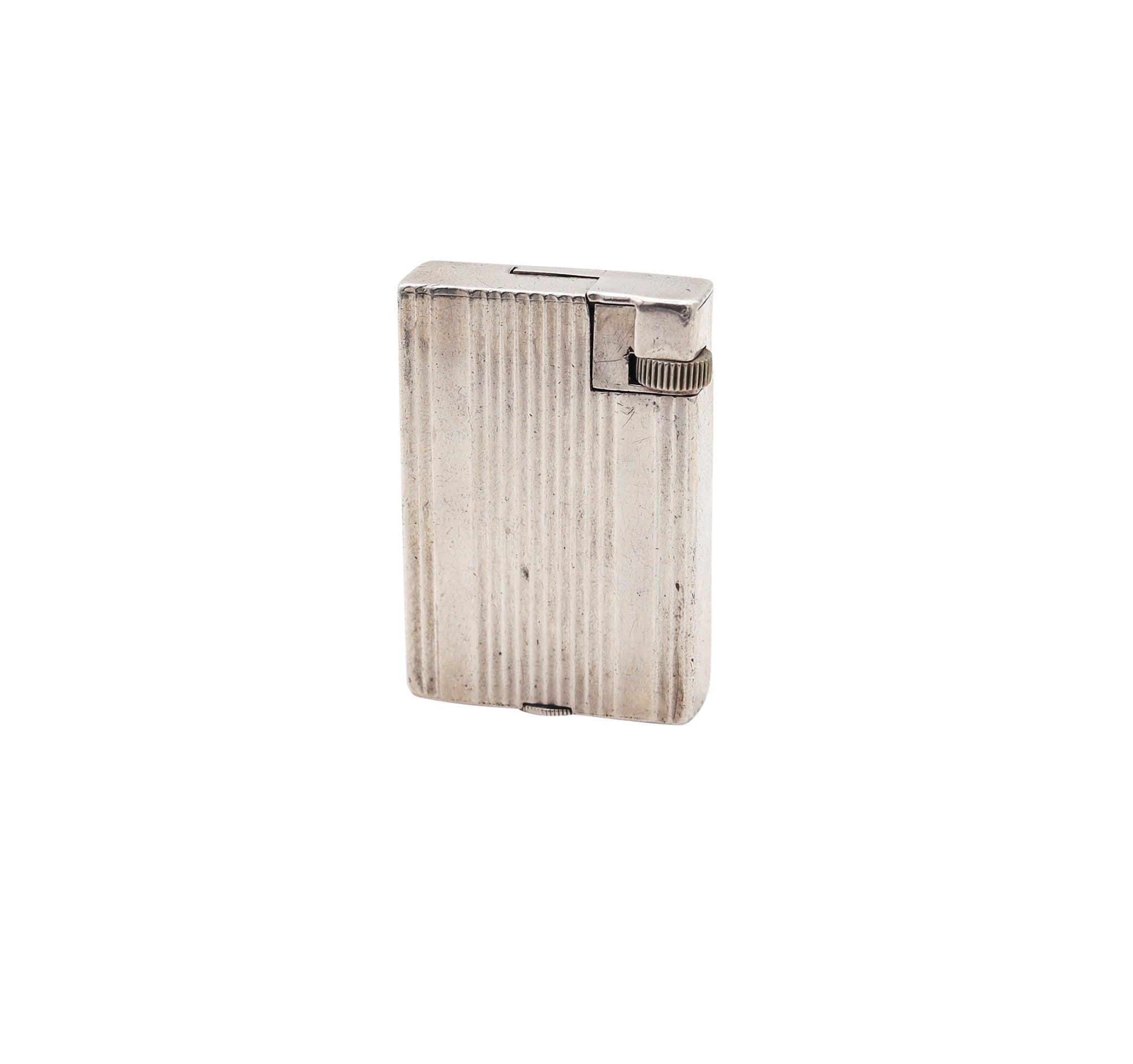 Mid-20th Century ALFRED DUNHILL Paris 1936 Art Deco The Handy / Savory Petrol Pocket Lighter For Sale