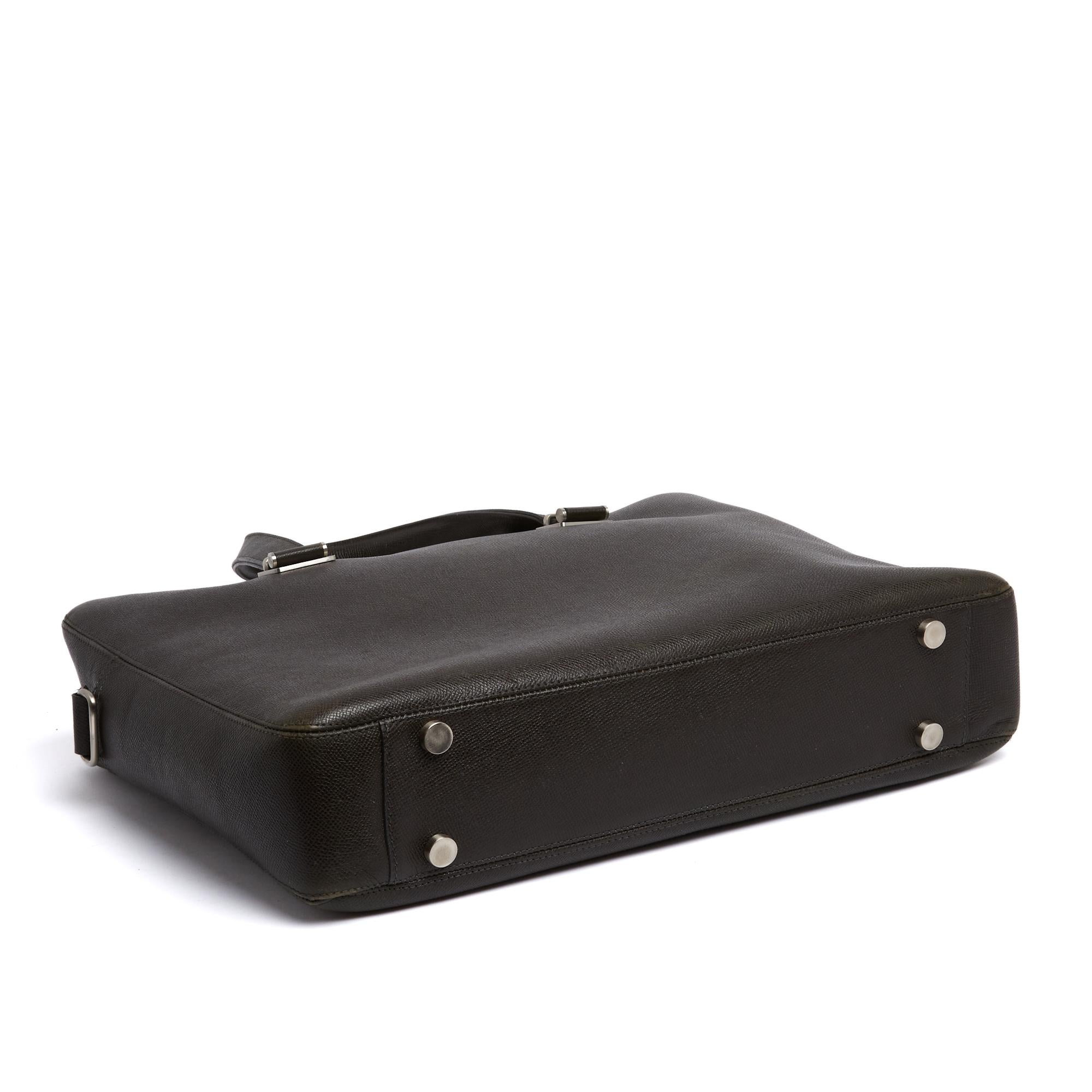 Alfred Dunhill Porte Document Cadogan Porte-documents en cuir vert foncé avec sangle en vente 1