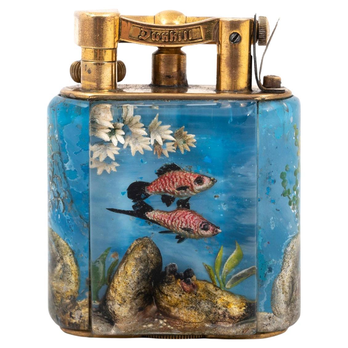 Alfred Dunhill Service Size Aquarium Lighter For Sale
