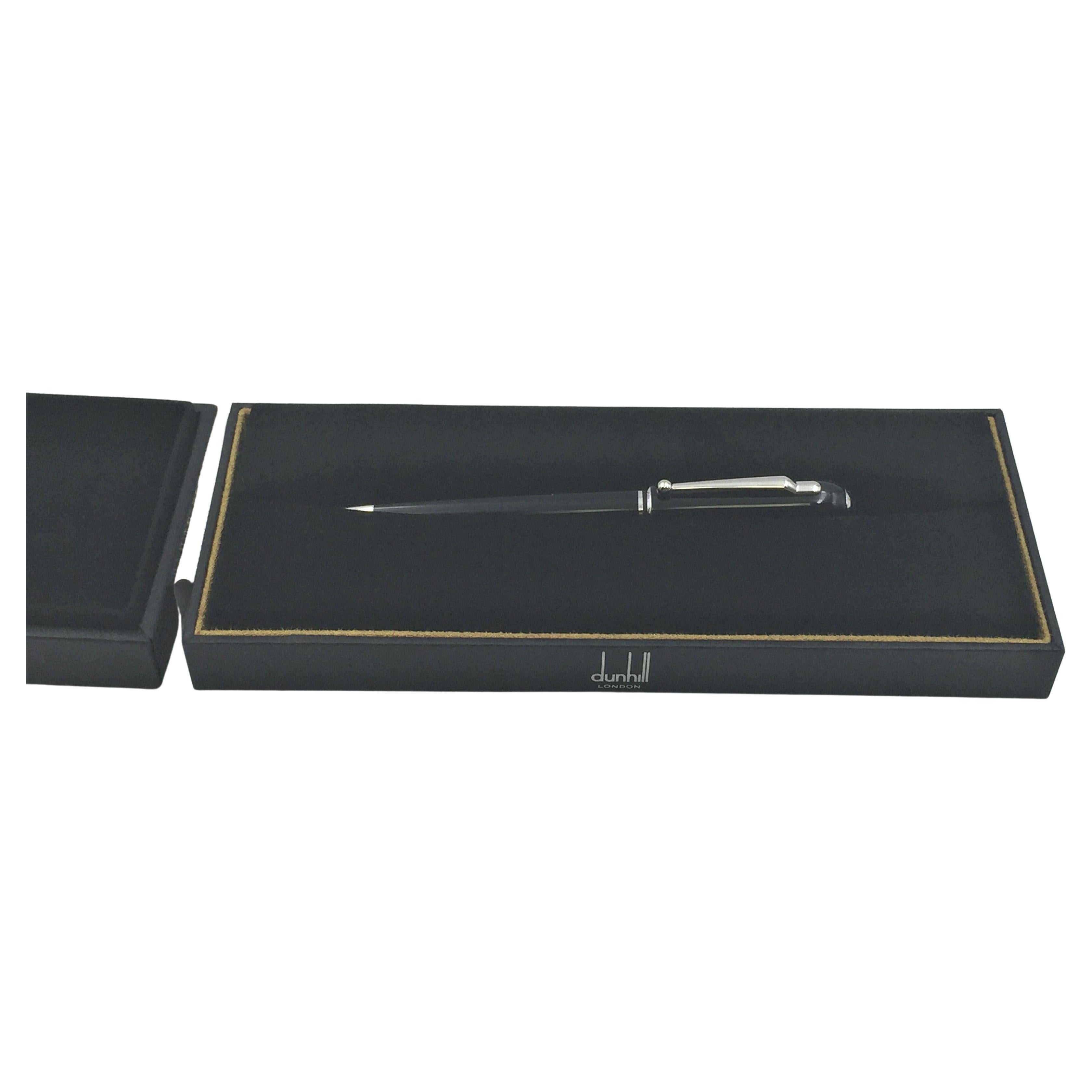 Alfred Dunhill Sidecar Black Ballpoint Pen In Excellent Condition In New York, NY