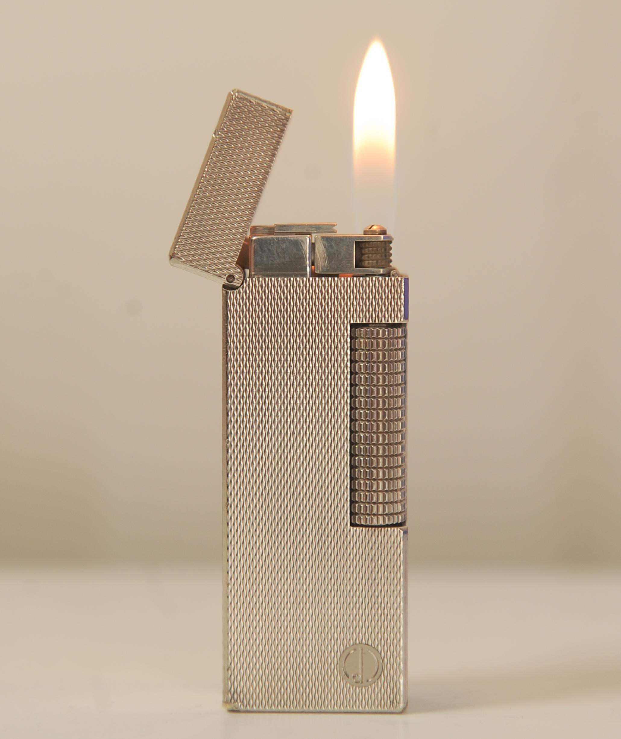 Art Deco Alfred Dunhill Silver Plated Rollagas Cigarette Lighter For Sale