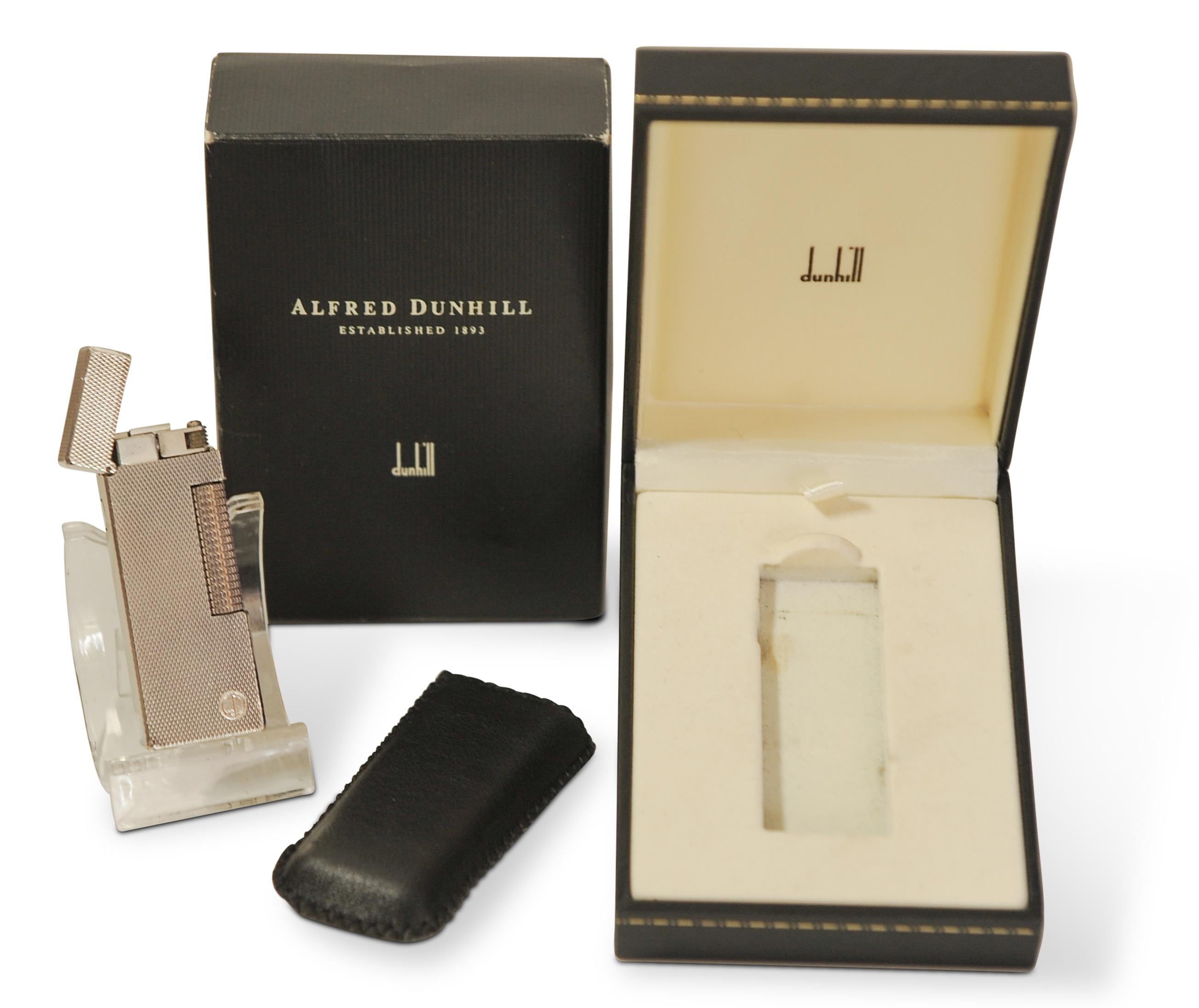 Swiss Alfred Dunhill Silver Plated Rollagas Cigarette Lighter For Sale
