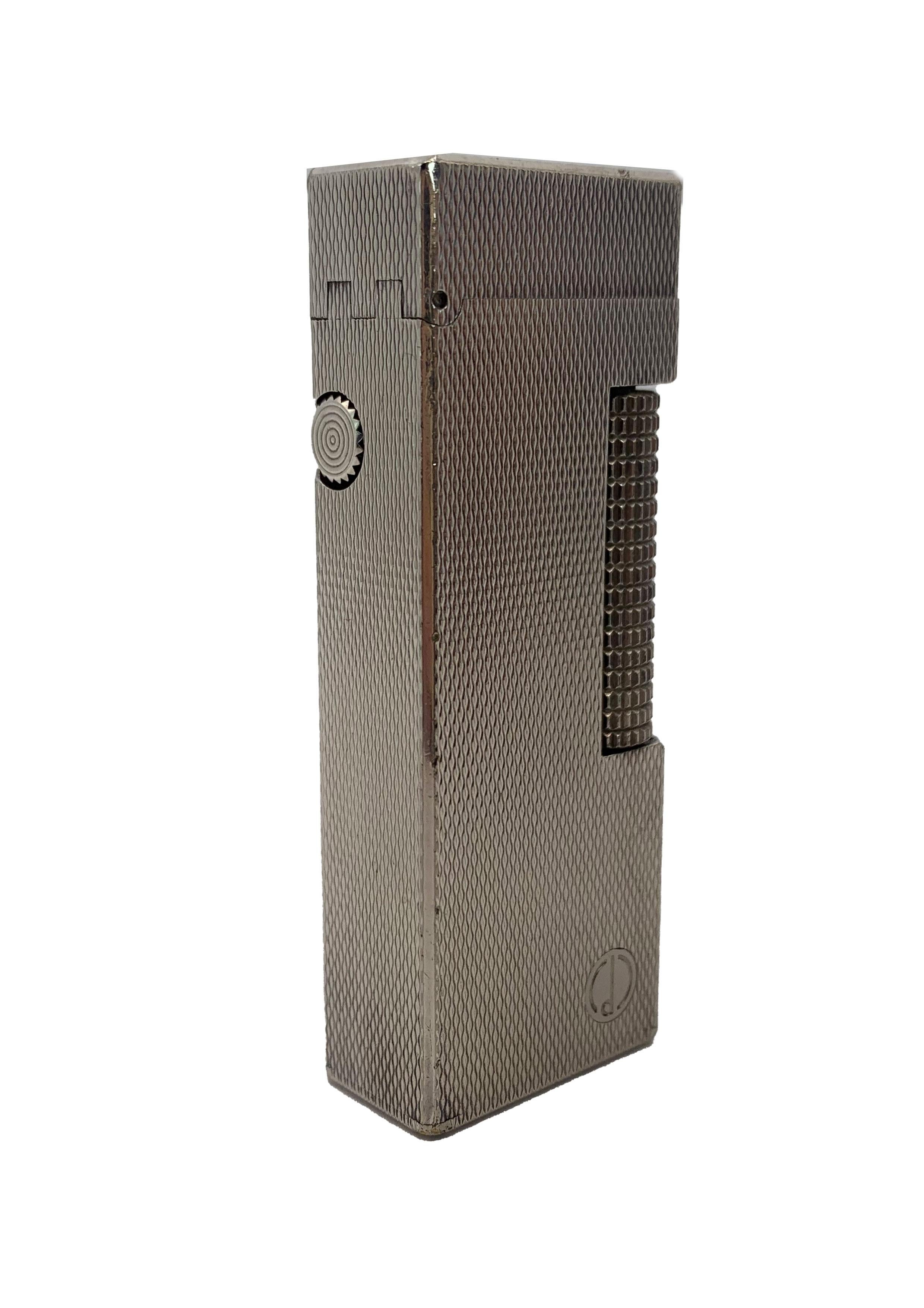 Alfred Dunhill Accendisigari Rollagas placcato argento con custodia in pelle, scatola in vendita 9