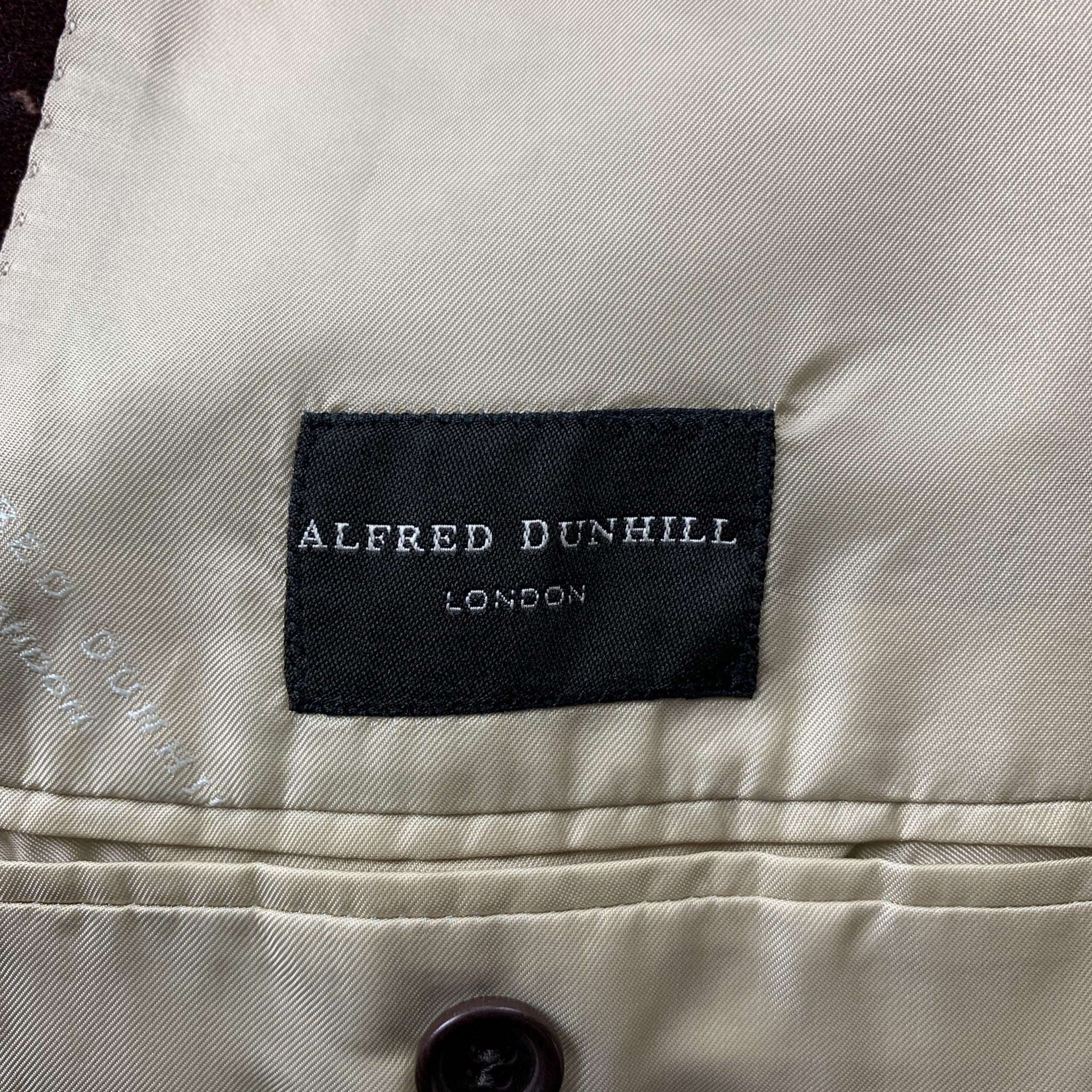 Men's ALFRED DUNHILL Size 40 Regular Burgundy Print Cotton Velvet Sport Coat