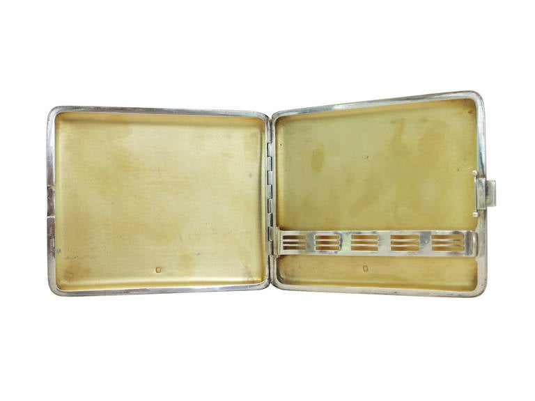 Art Deco Alfred Dunhill Sterling Silver Cigarette Case, circa 1930 For Sale