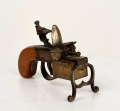 Alfred Dunhill 'Tinder Pistol' Table Lighter, Oak & Brass, Circa 1920