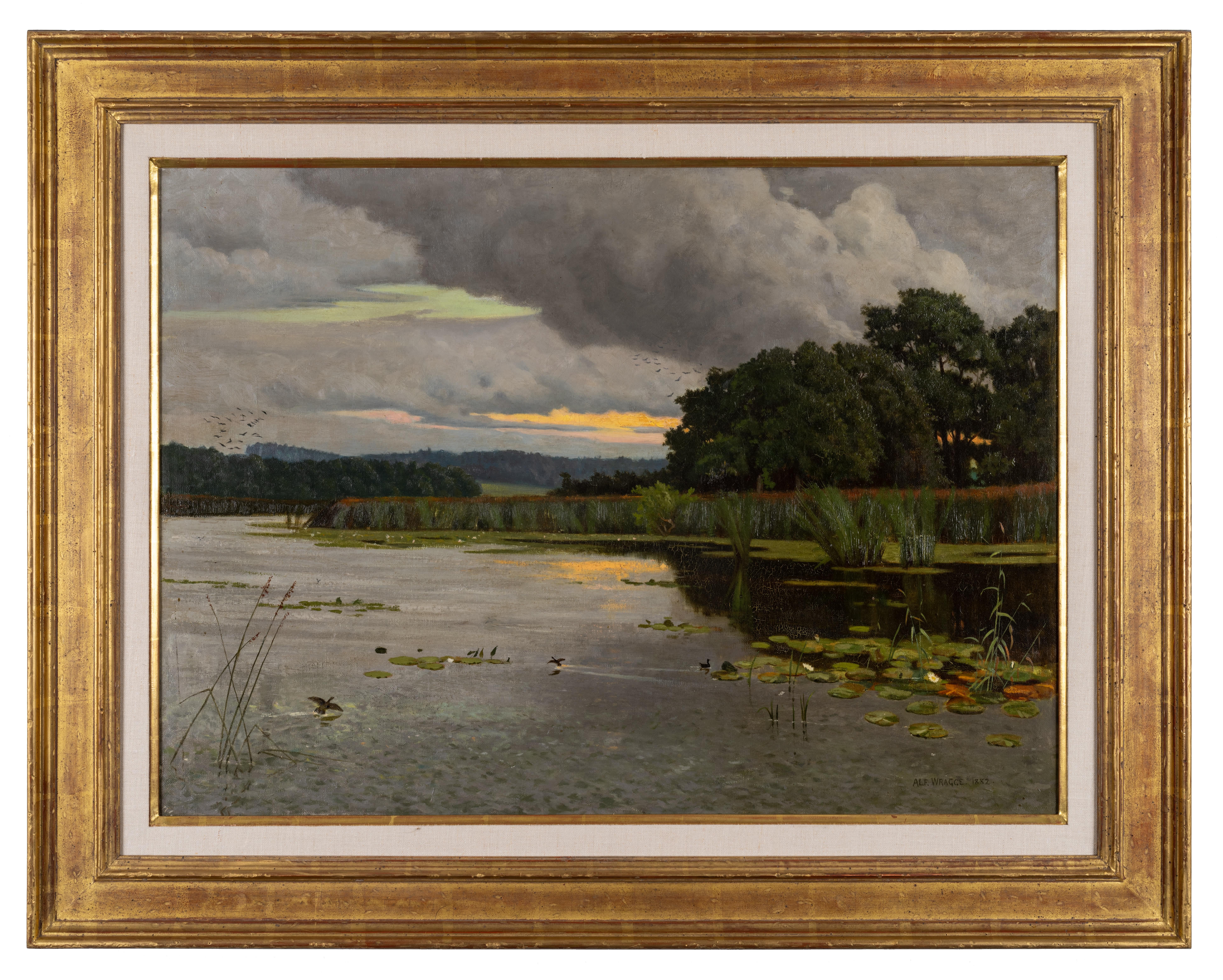 Landscape Painting Alfred E. Wragge - Marshy Landscape