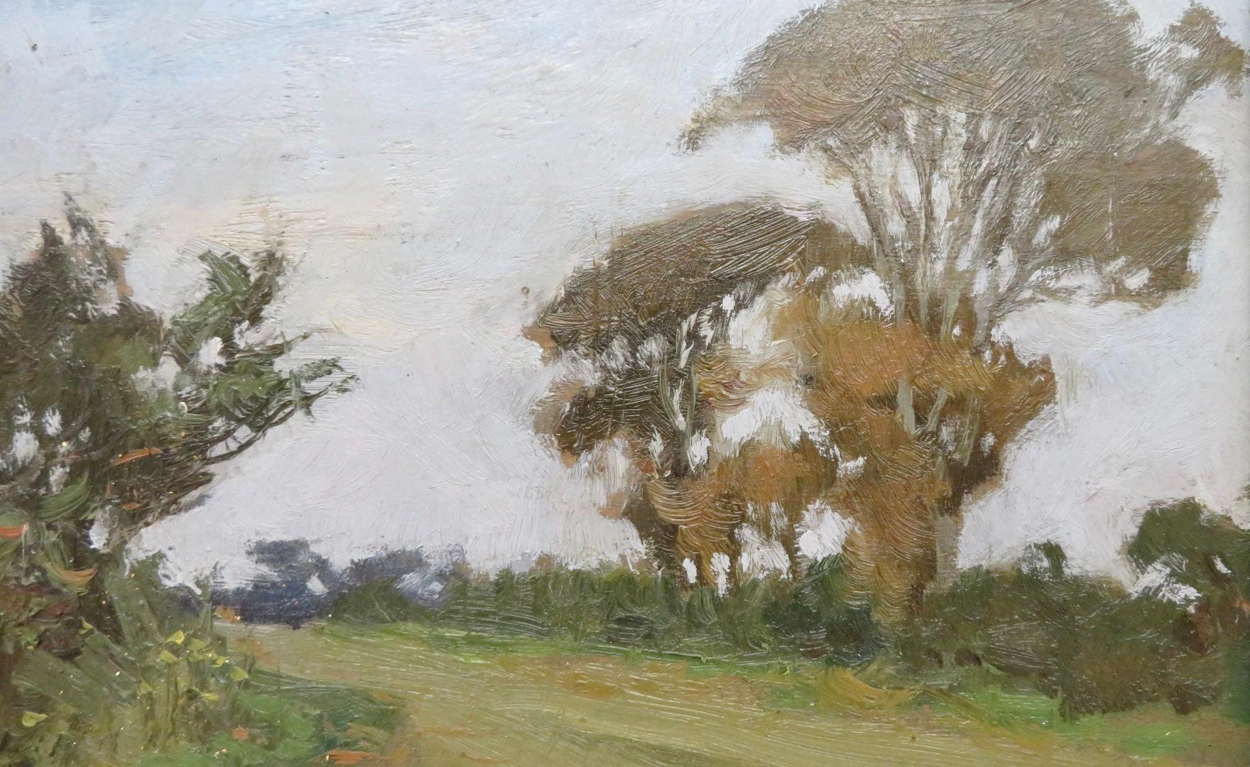 Alfred East RA Dipinto ad olio originale antico Paesaggio rurale inglese 2