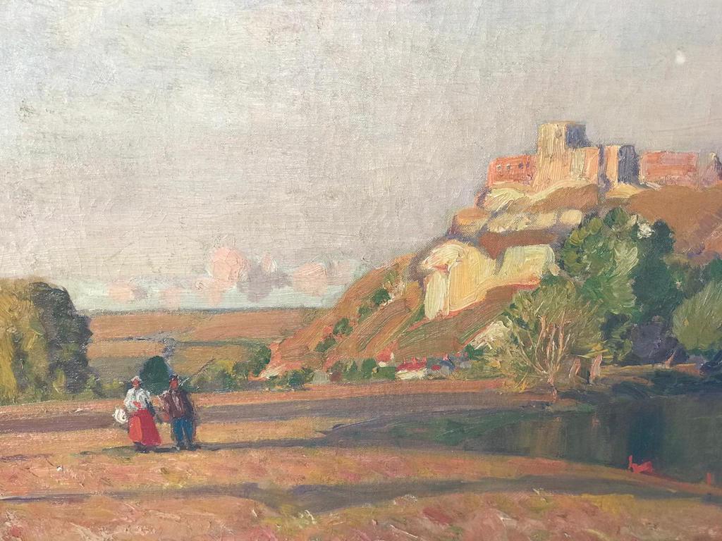 Alfred East Figurative Painting - Chateau Gaillard, On The Seine A 19th Century French Landscape