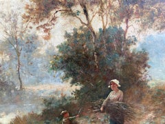 The Kindling Gatherers, 1890 (knighted Royal Academy member, Antique Landscape)