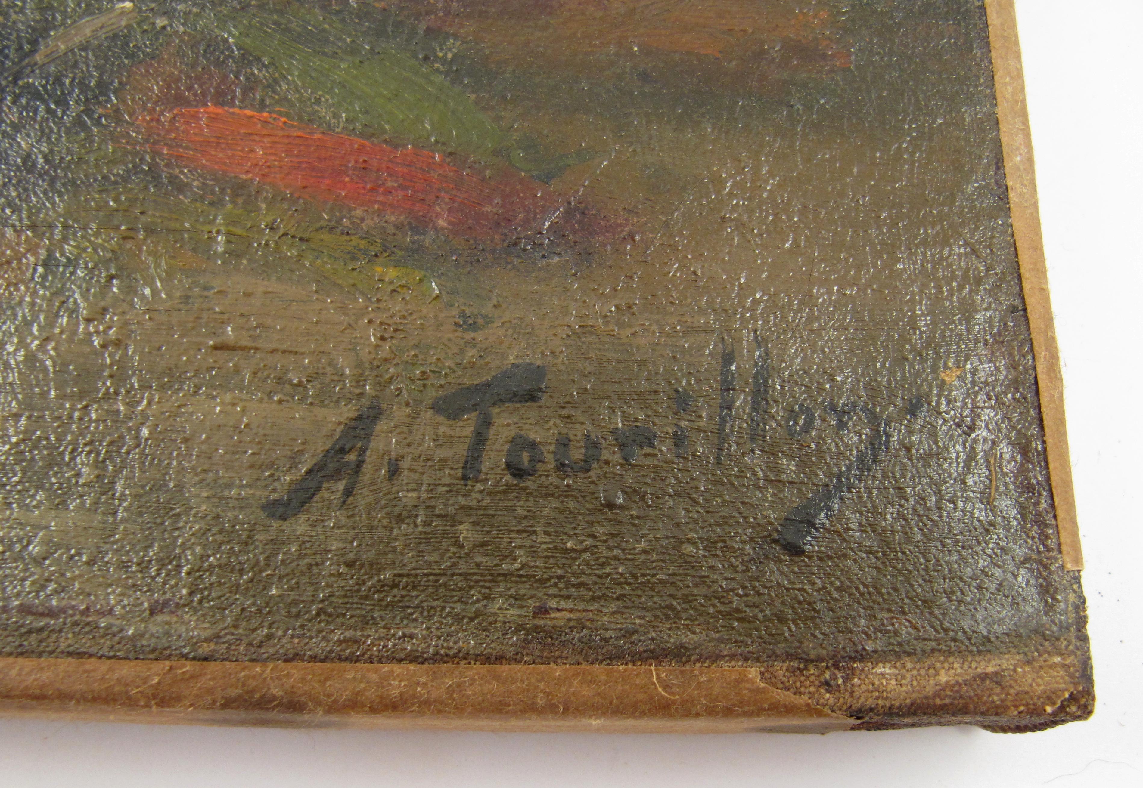 Alfred Edouard Tourillon (1871 1942) Nature morte - Panier de crevettes Peinture à l'huile en vente 13