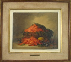 Alfred Edouard Tourillon (1871 1942) Still Life - Basket of Shrimps Oil Painting