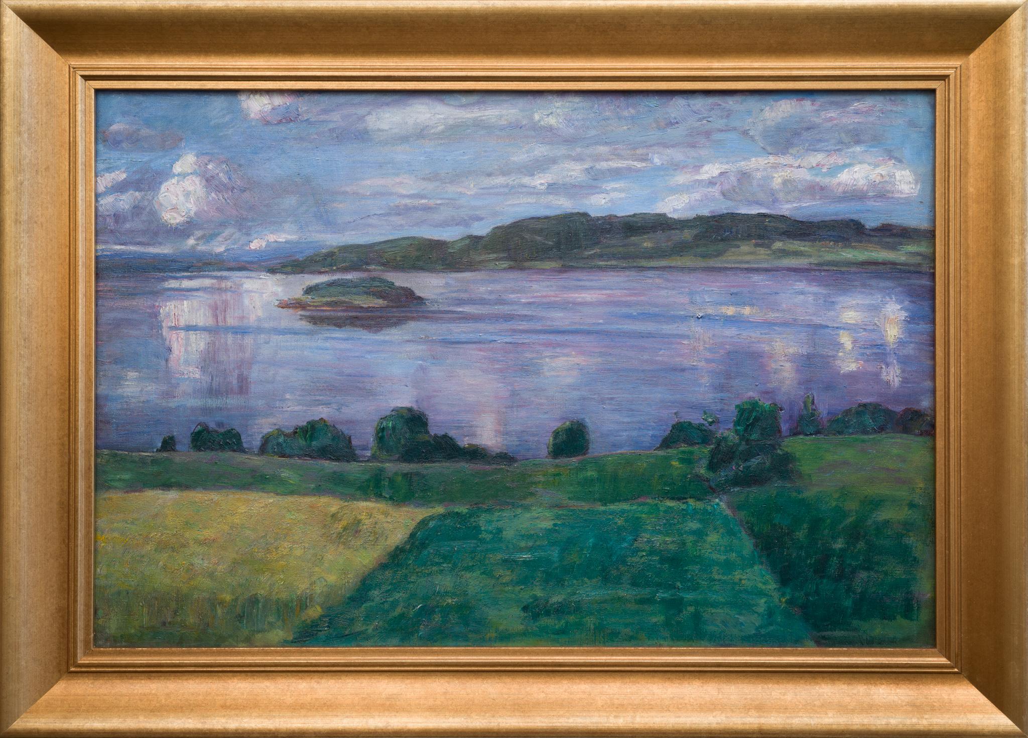 Alfred Ekstam Landscape Painting - View Over Lake Mangen, c. 1925 (Racken Group)