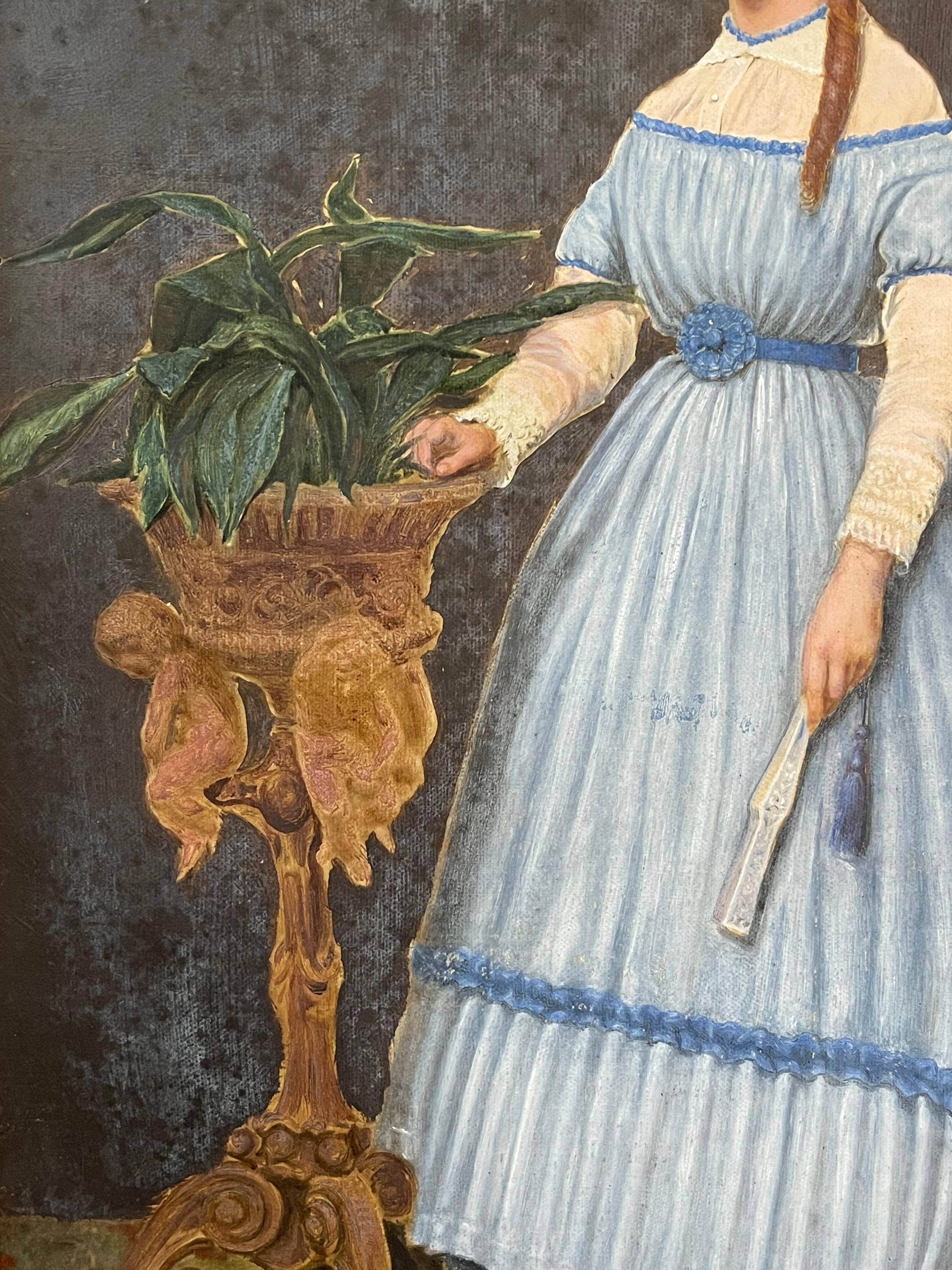 Alfred Émile Léopold Stevens Period Watercolour Picture Portrait For Sale 6
