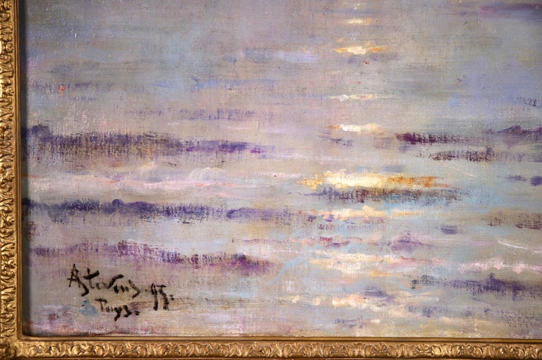 Alfred Émile Léopold Stevens Coucher de Soleil Dieppe Realist Oil
