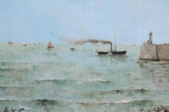 Le Treport - Peinture réaliste de paysage marin par Alfred Stevens