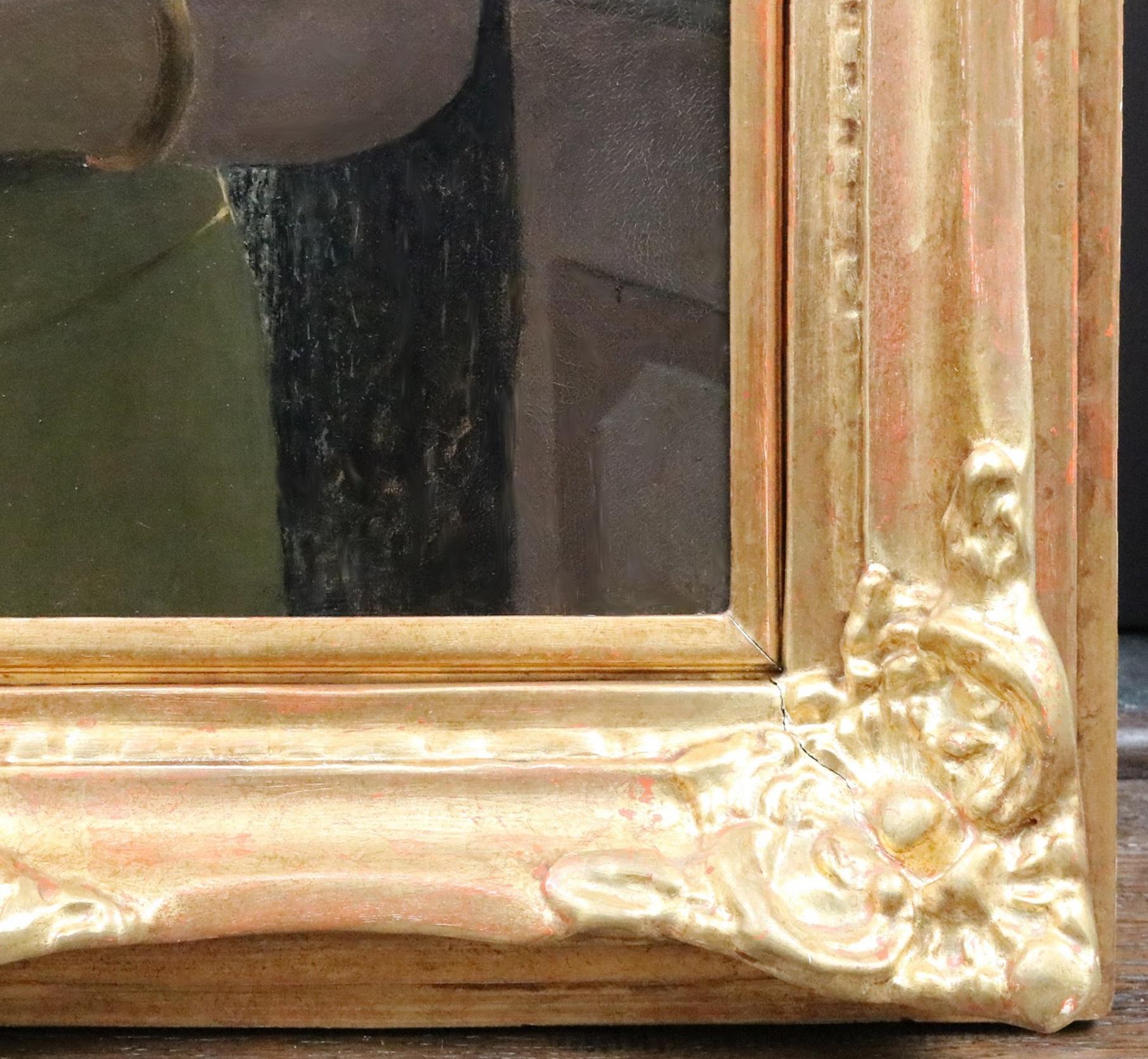 Perdu dans la Poesie - 19th Century French Oil Painting of Belle Epoque Beauty For Sale 6
