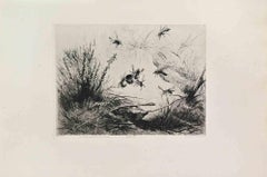 Abeilles - Etching by Alfred Emile Méry - 1866