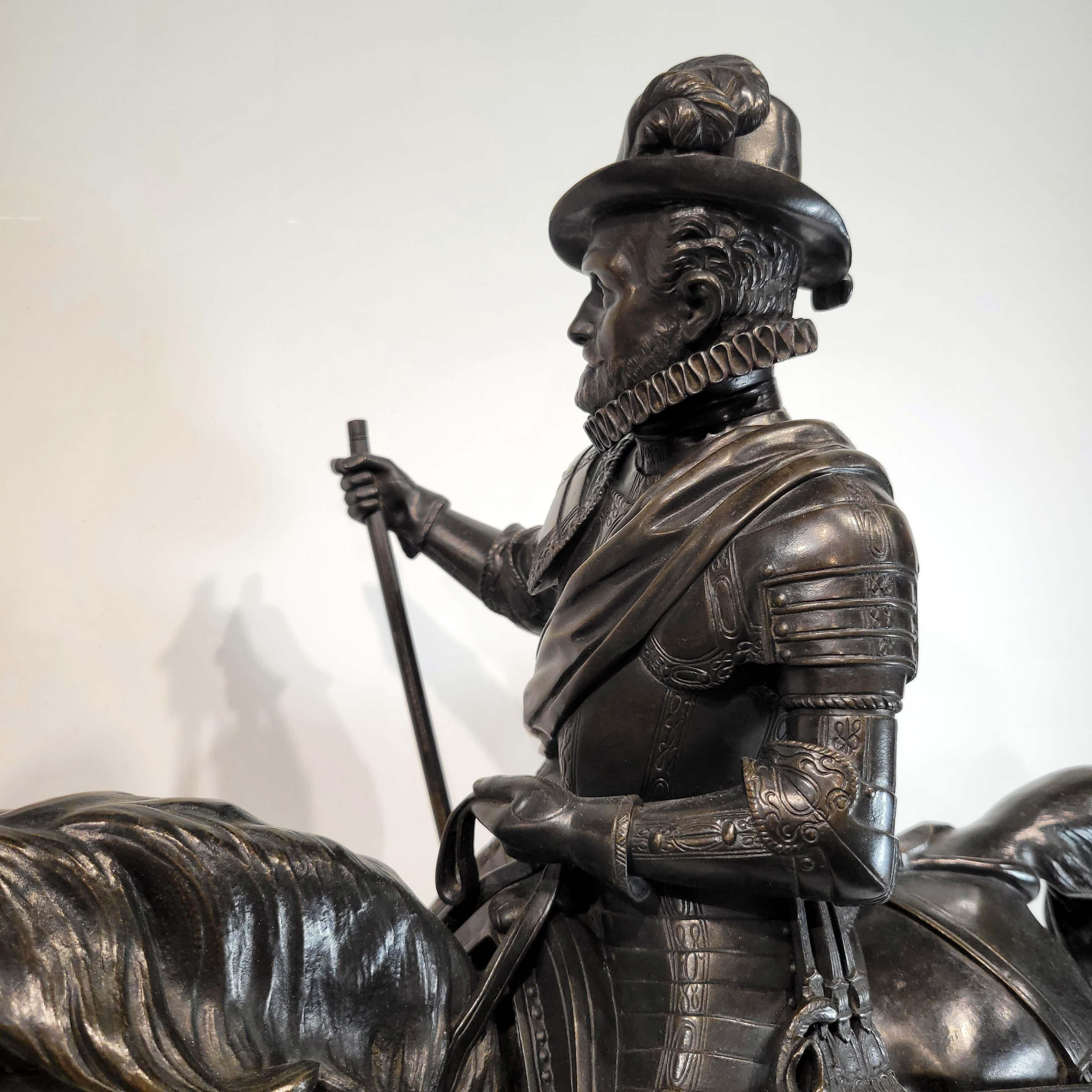 Alfred-Emilien O'hara, Comte De Nieuwerkerke Equestrian Bronze In Good Condition For Sale In New York, NY