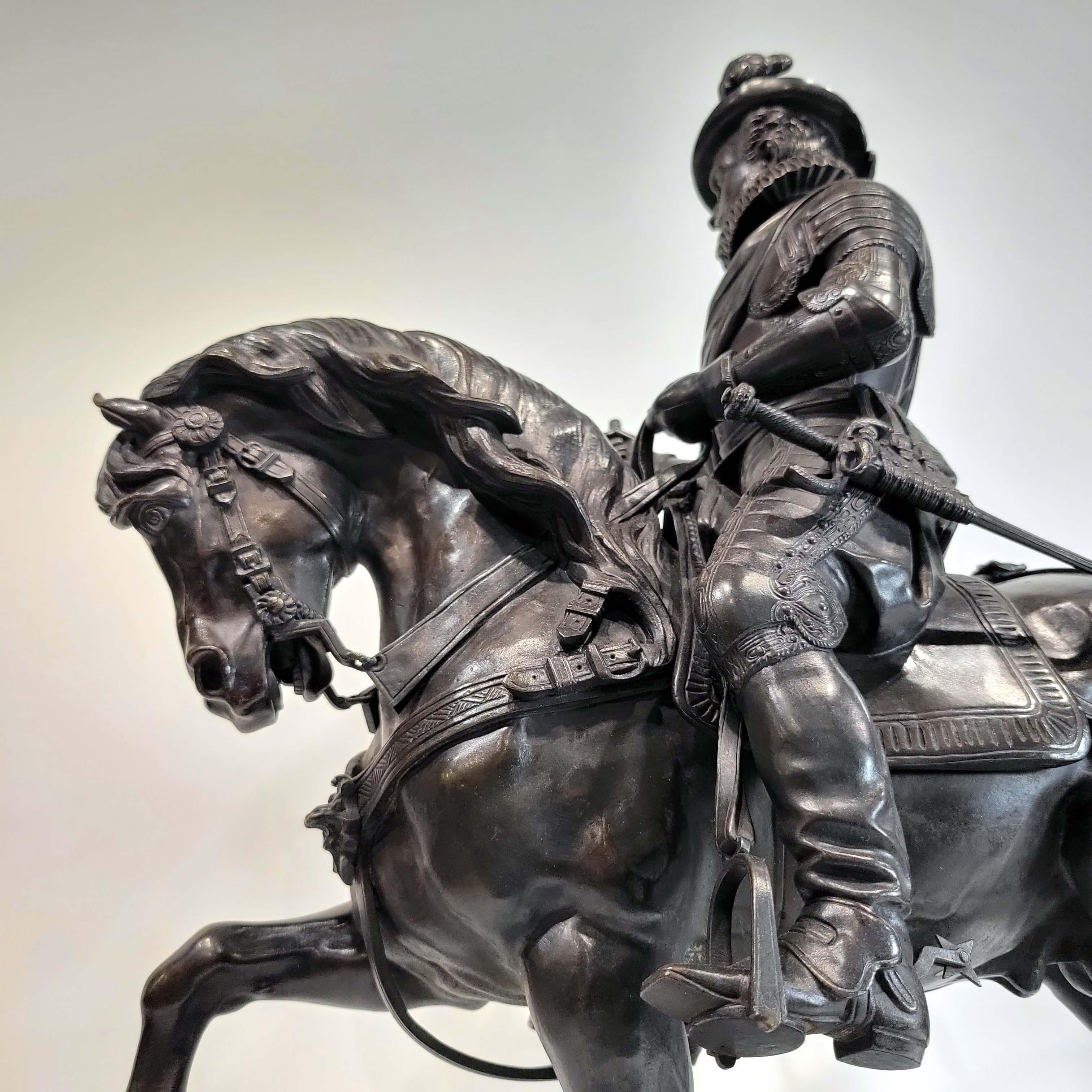 Mid-19th Century Alfred-Emilien O'hara, Comte De Nieuwerkerke Equestrian Bronze For Sale